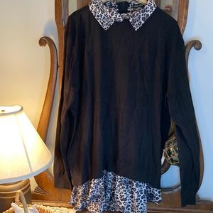Womens XL 22 City Chic long sleeve sweater black